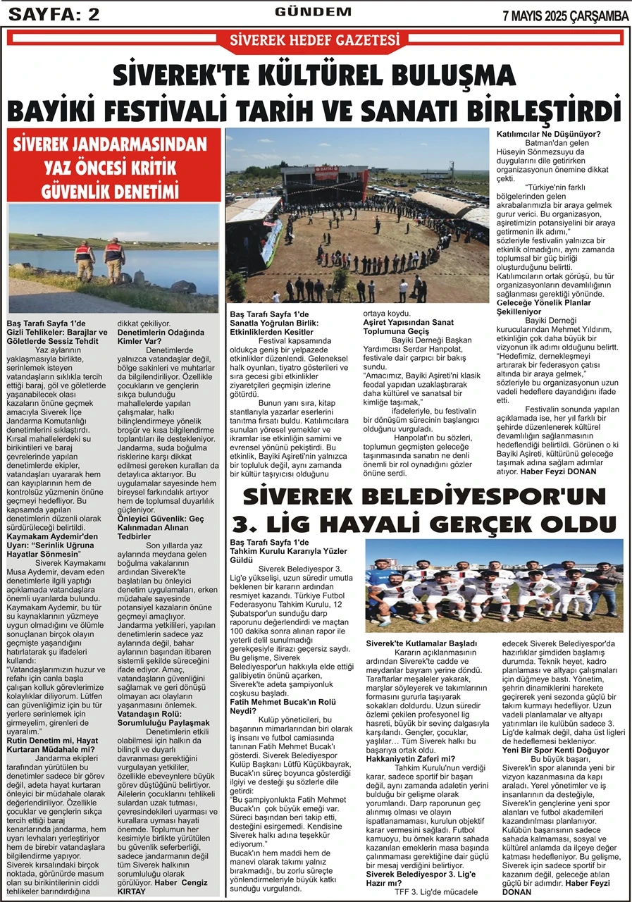 7.05.2025 Tarihli Gazetemiz