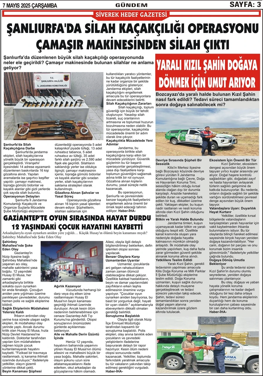 7.05.2025 Tarihli Gazetemiz