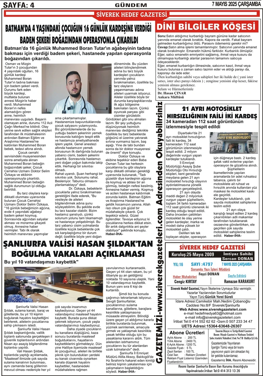 7.05.2025 Tarihli Gazetemiz
