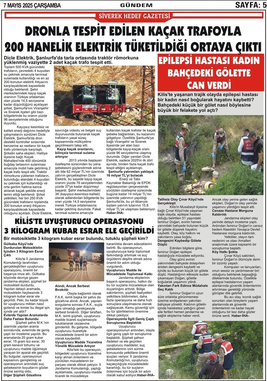 7.05.2025 Tarihli Gazetemiz