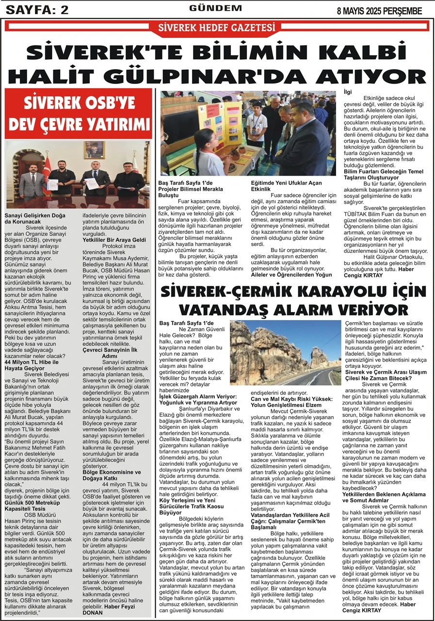 8.05.2025 Tarihli Gazetemiz