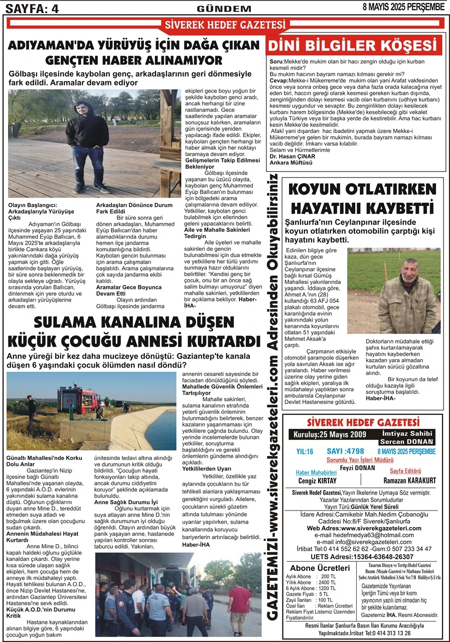 8.05.2025 Tarihli Gazetemiz
