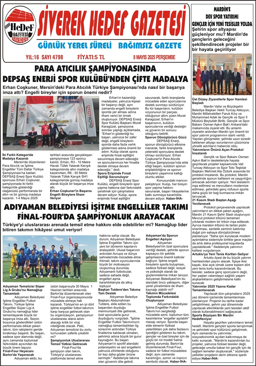 8.05.2025 Tarihli Gazetemiz