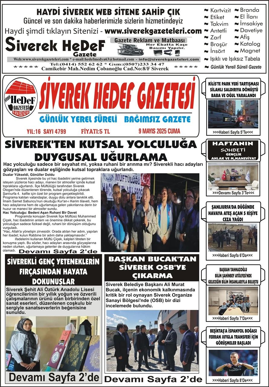 09.05.2025 Tarihli Gazetemiz