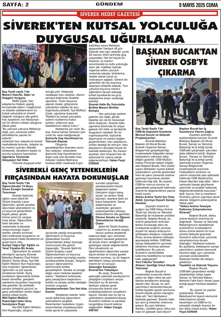 09.05.2025 Tarihli Gazetemiz
