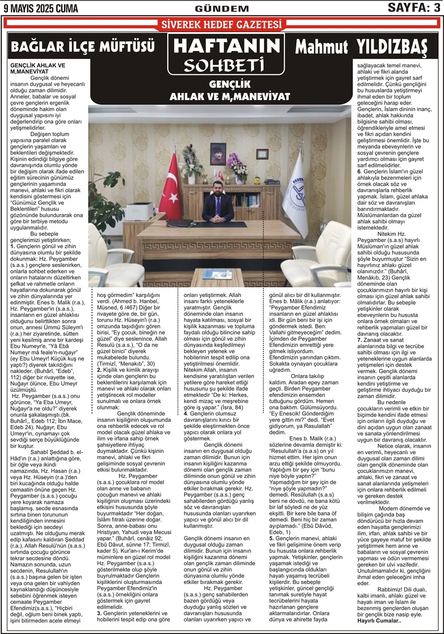 09.05.2025 Tarihli Gazetemiz