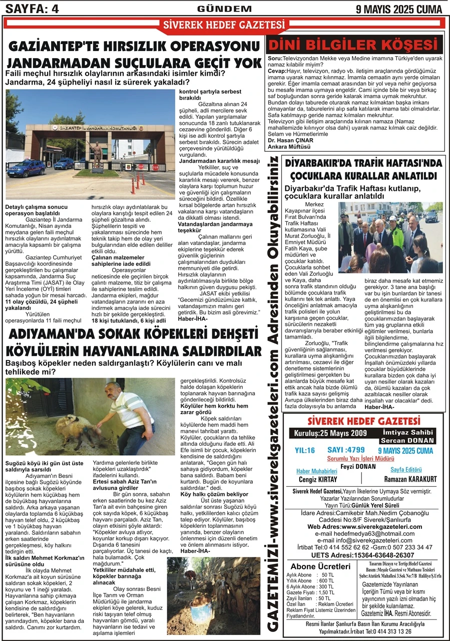 09.05.2025 Tarihli Gazetemiz