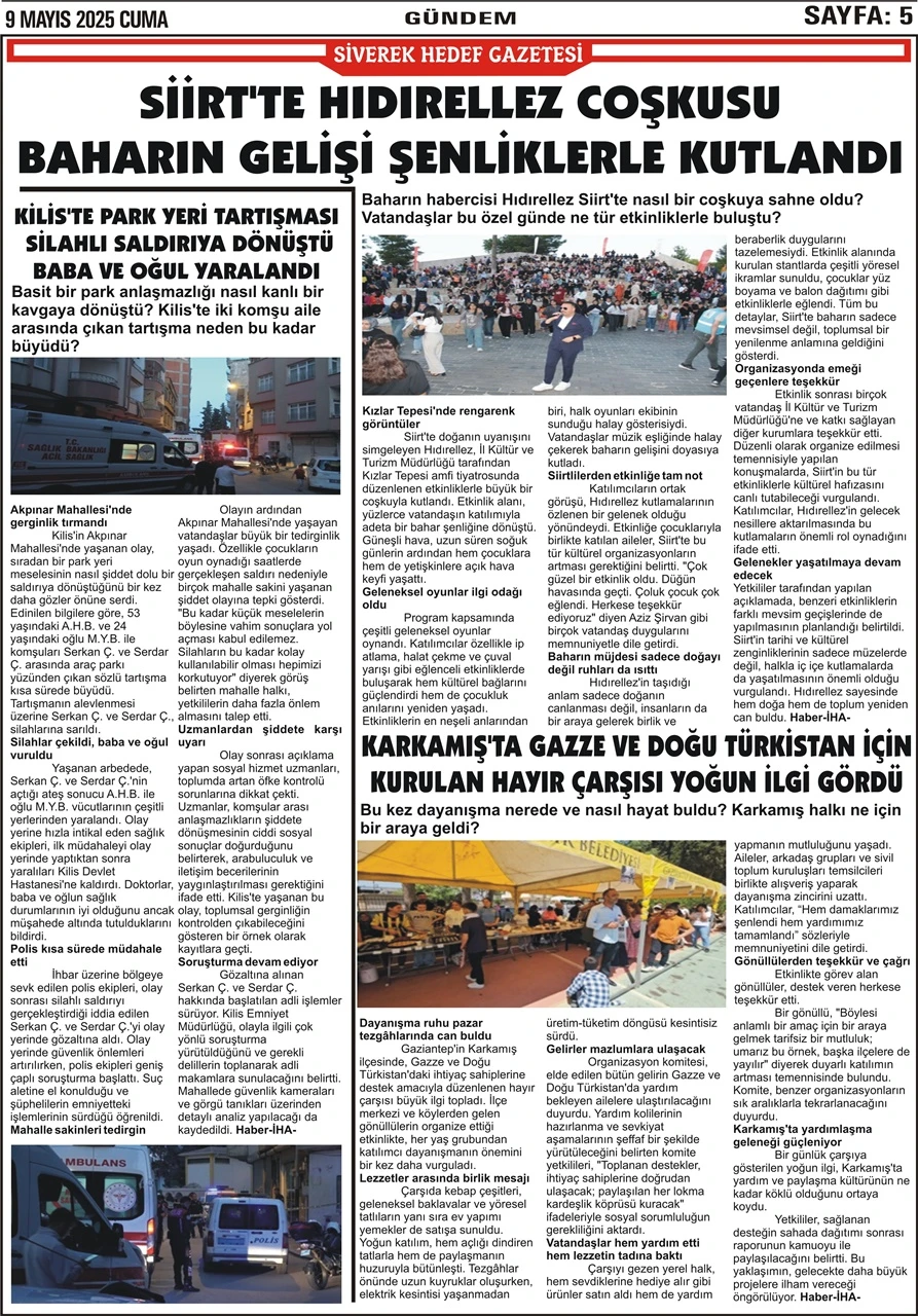 09.05.2025 Tarihli Gazetemiz