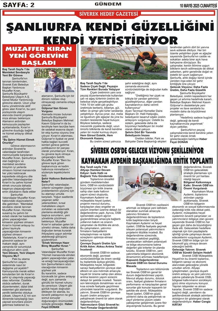 10.05.2025 Tarihli Gazetemiz 