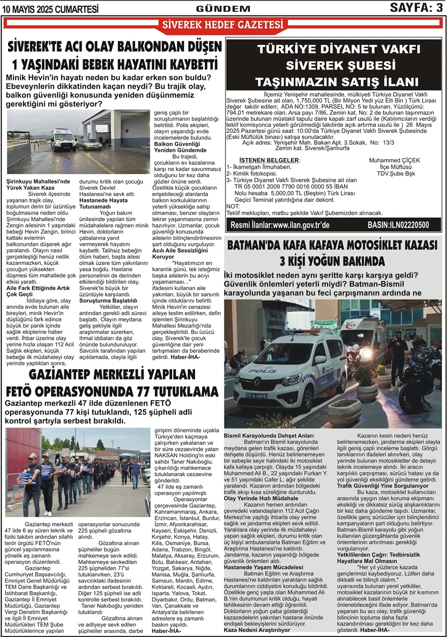 10.05.2025 Tarihli Gazetemiz 