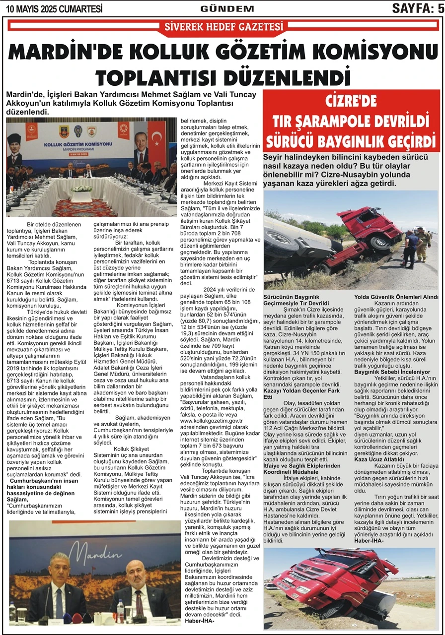 10.05.2025 Tarihli Gazetemiz 