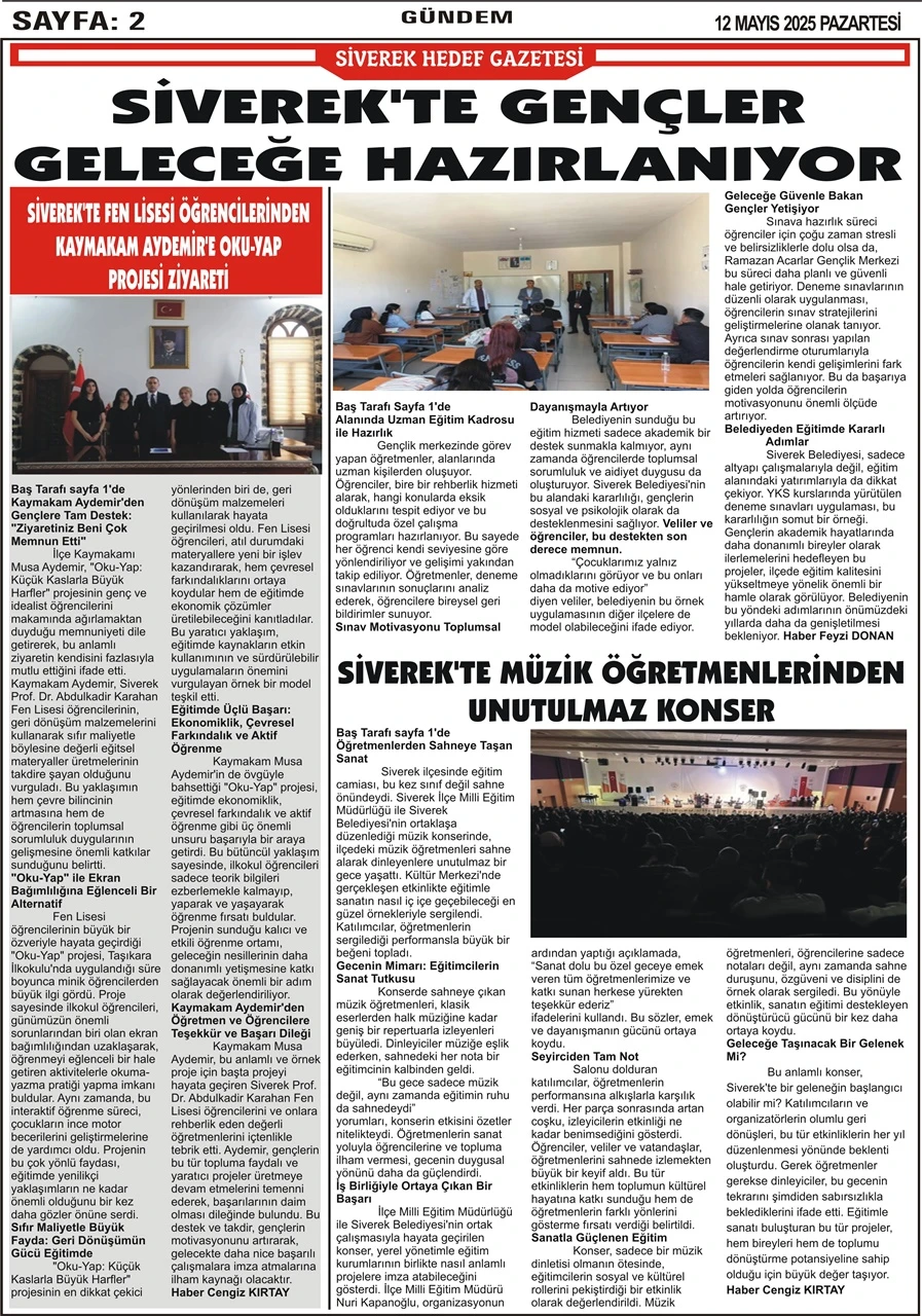 12.05.2025 Tarihli Gazetemiz