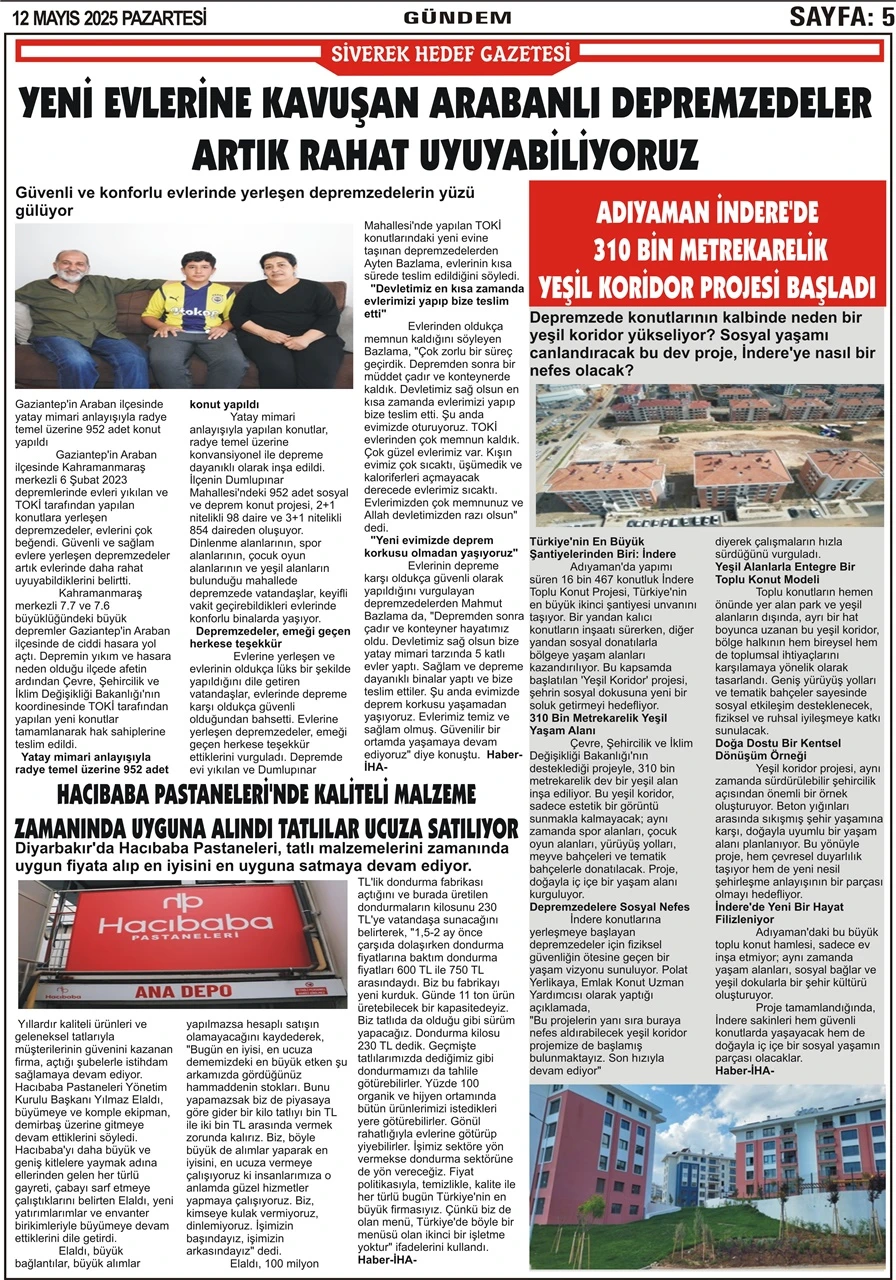 12.05.2025 Tarihli Gazetemiz