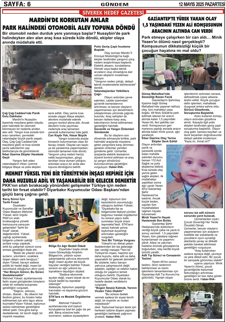 12.05.2025 Tarihli Gazetemiz