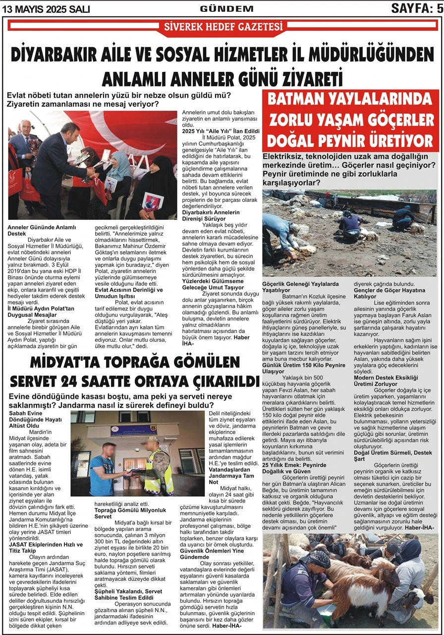 13.05.2025 Tarihli Gazetemiz
