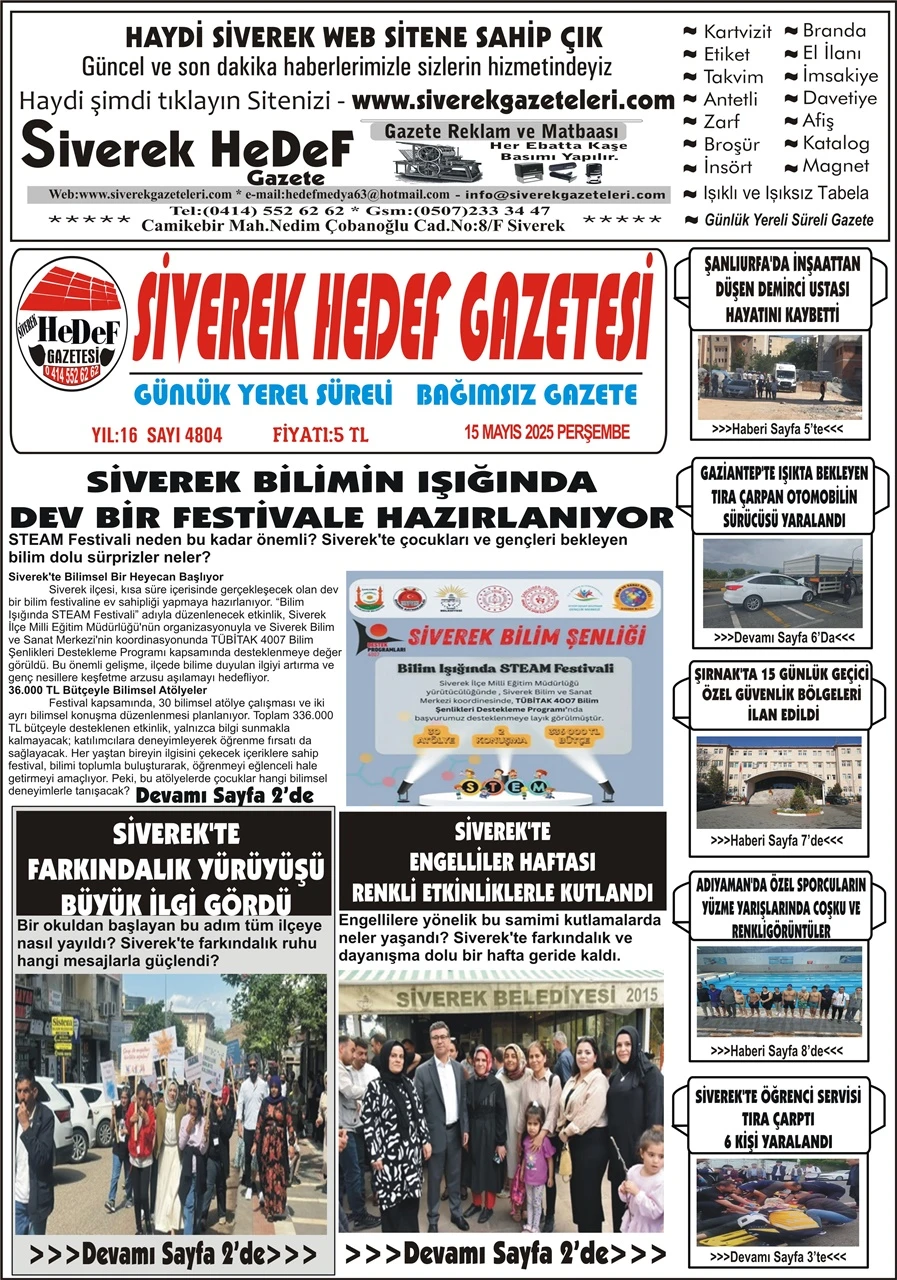 15.05.2025  Tarihli Gazetemiz