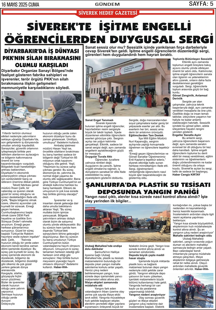 16.05.2025 Tarihli Gazetemiz