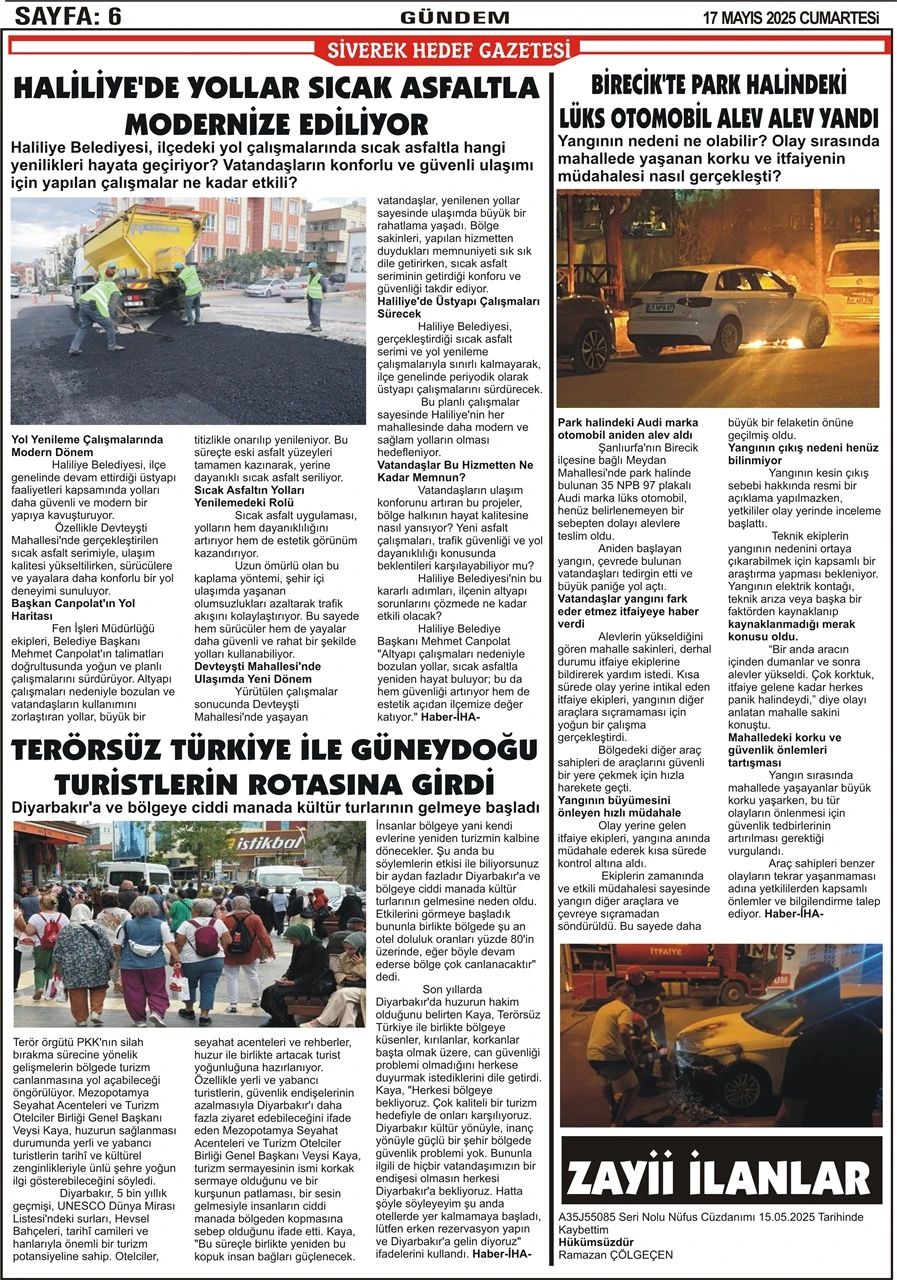 17.05.2025 Tarihli Gazetemiz