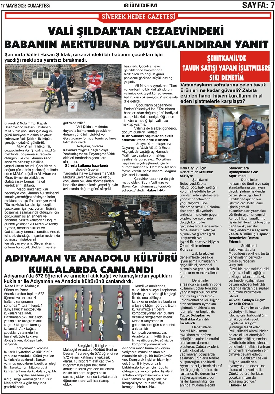 17.05.2025 Tarihli Gazetemiz