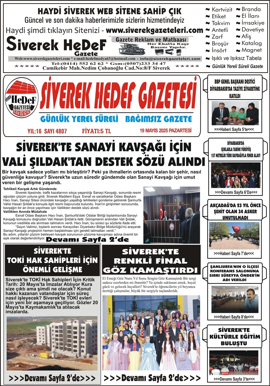 19.05.2025 Tarihli Gazetemiz