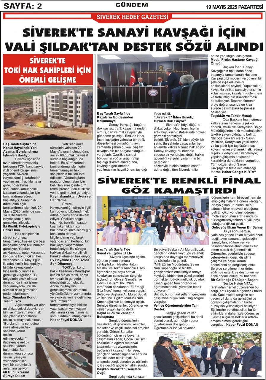 19.05.2025 Tarihli Gazetemiz