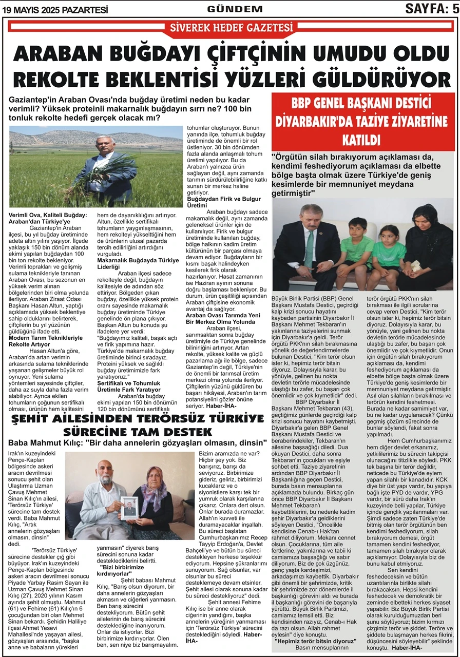 19.05.2025 Tarihli Gazetemiz