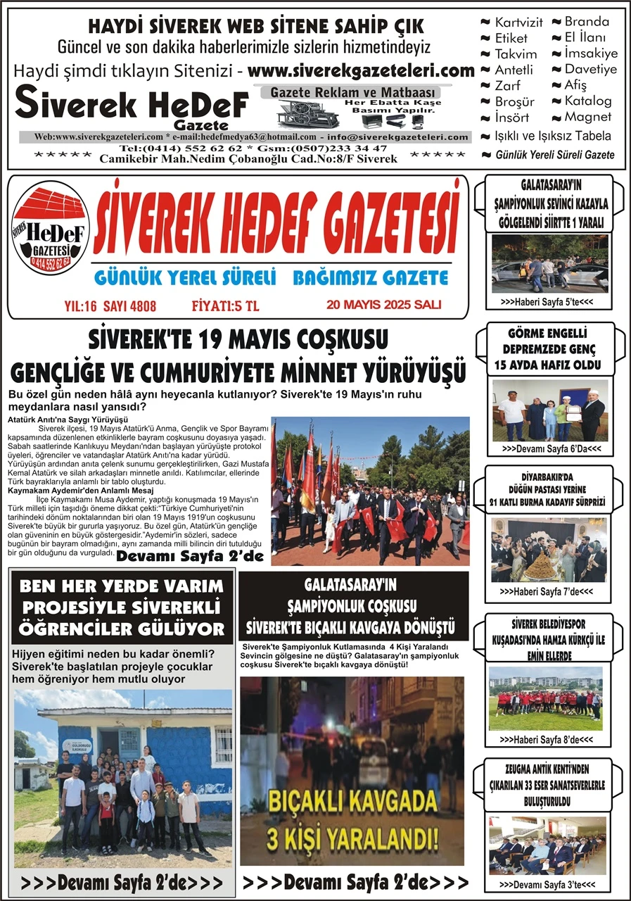 20.05.2025 Tarihli Gazetemiz