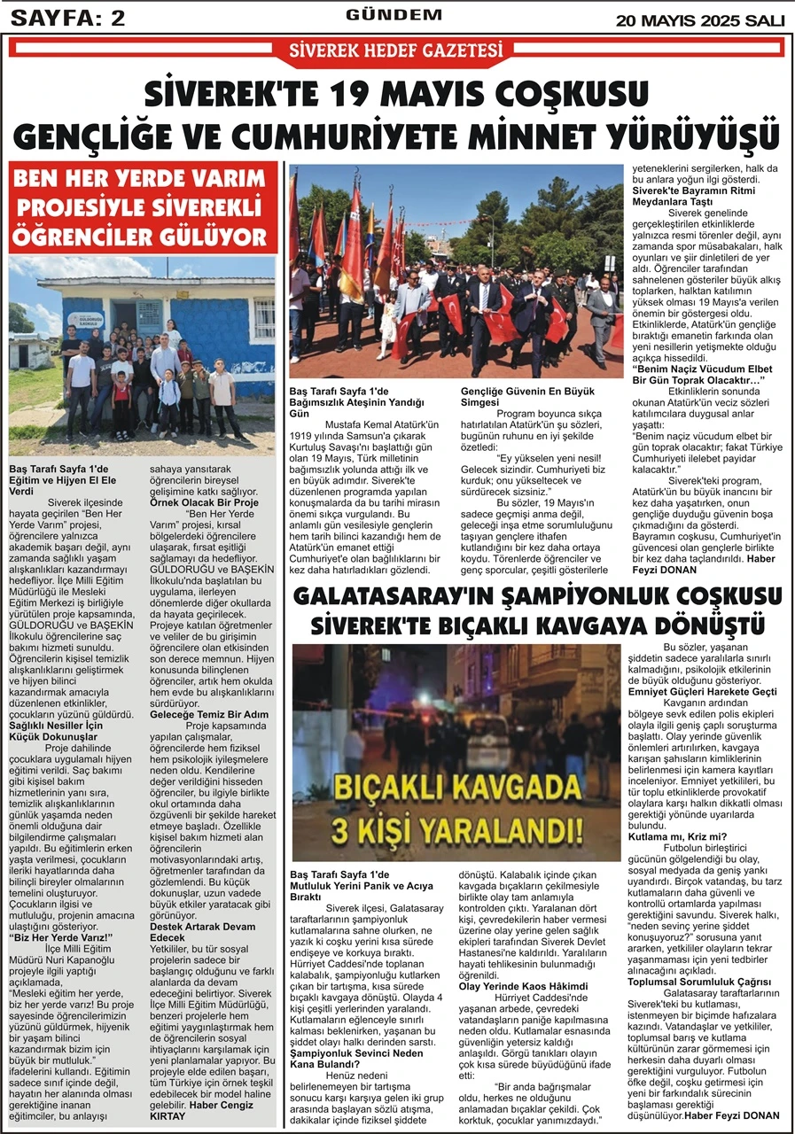 20.05.2025 Tarihli Gazetemiz