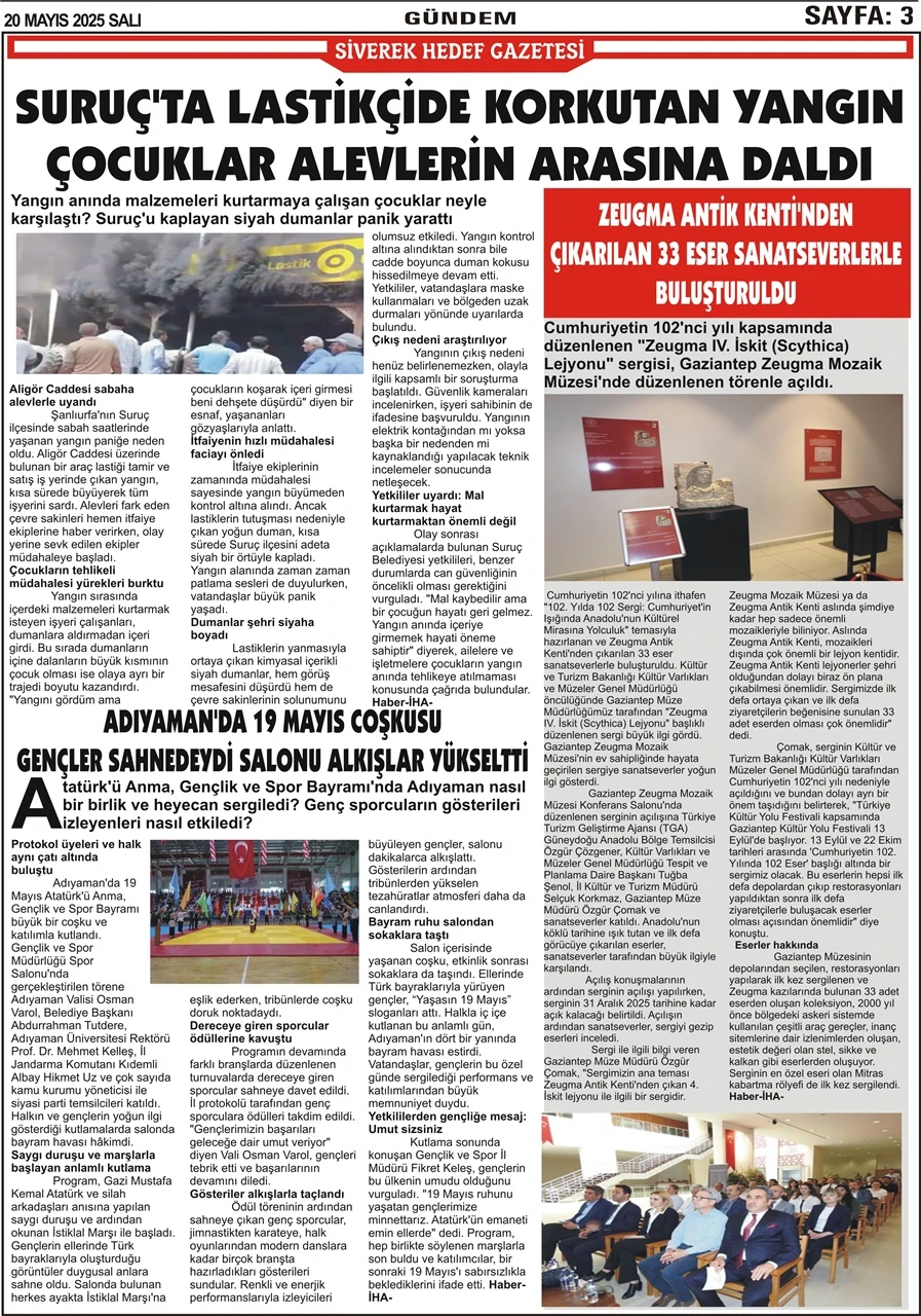 20.05.2025 Tarihli Gazetemiz