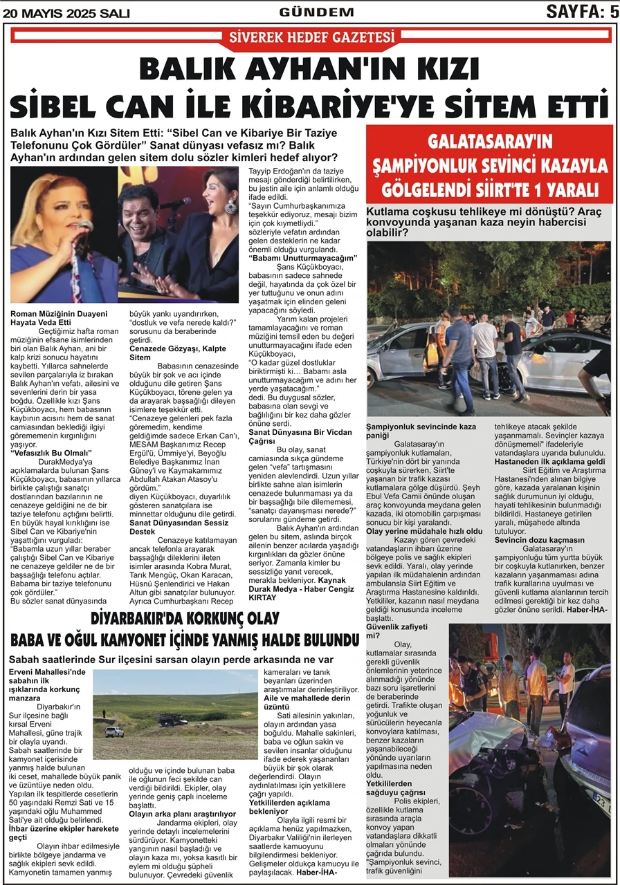 20.05.2025 Tarihli Gazetemiz