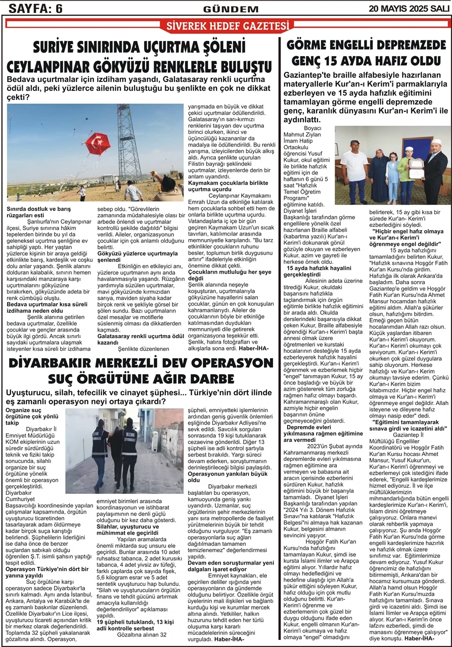 20.05.2025 Tarihli Gazetemiz