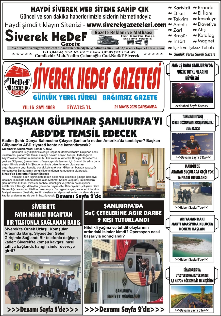 21.05.2025 Tarihli Gazetemiz