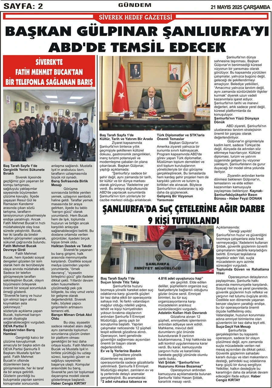 21.05.2025 Tarihli Gazetemiz