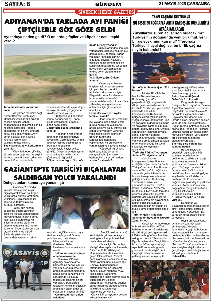 21.05.2025 Tarihli Gazetemiz
