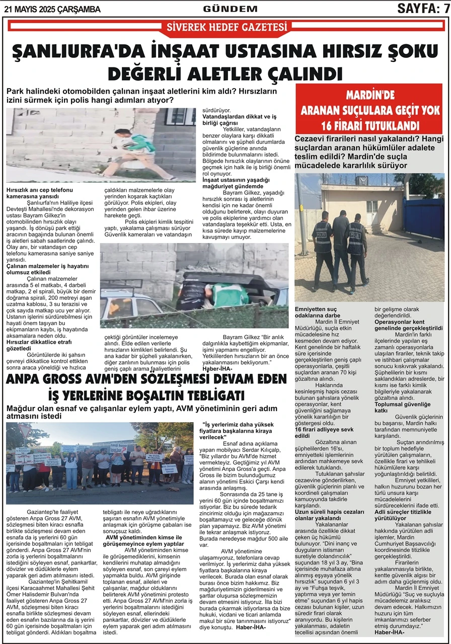 21.05.2025 Tarihli Gazetemiz