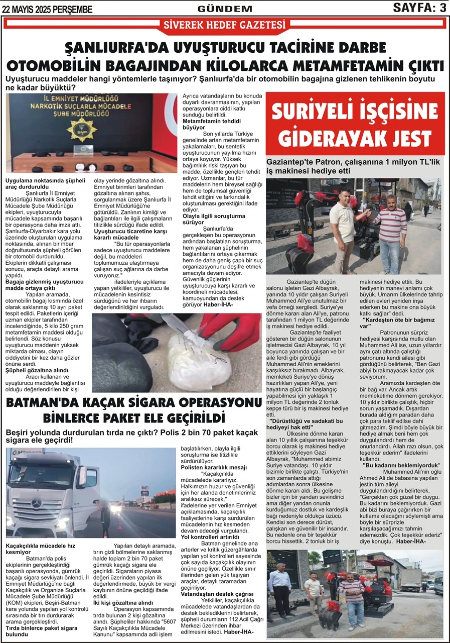 22.05.2025 Tarihli Gazetemiz