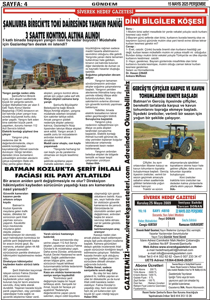 22.05.2025 Tarihli Gazetemiz