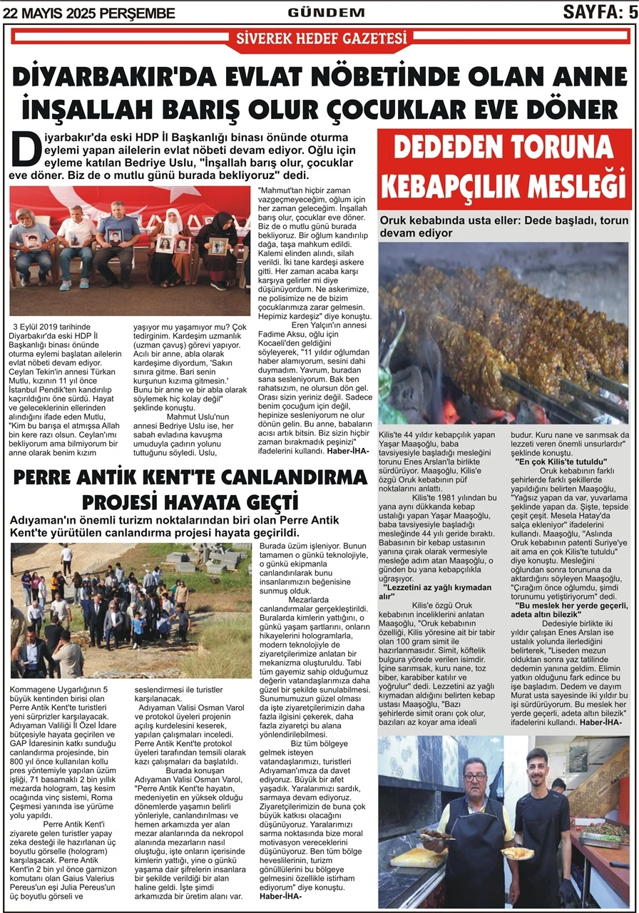 22.05.2025 Tarihli Gazetemiz