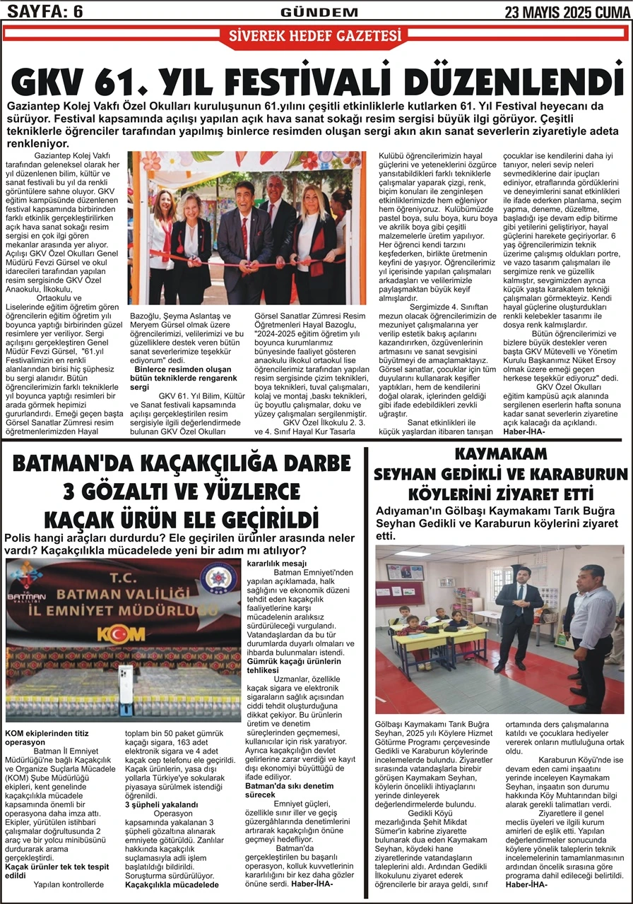 23.05.2025 Tarihli Gazetemiz