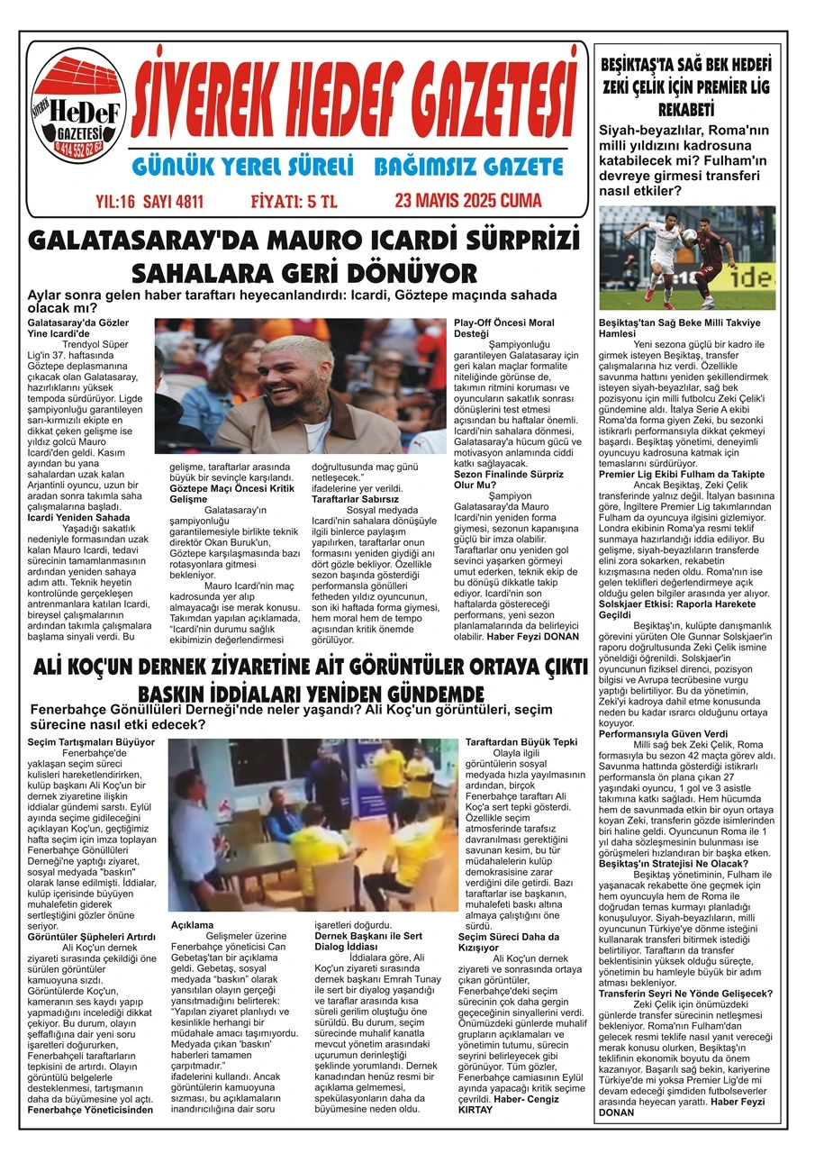 23.05.2025 Tarihli Gazetemiz