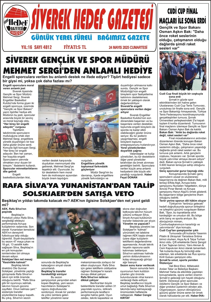 24.05.2025 Tarihli Gazetemiz