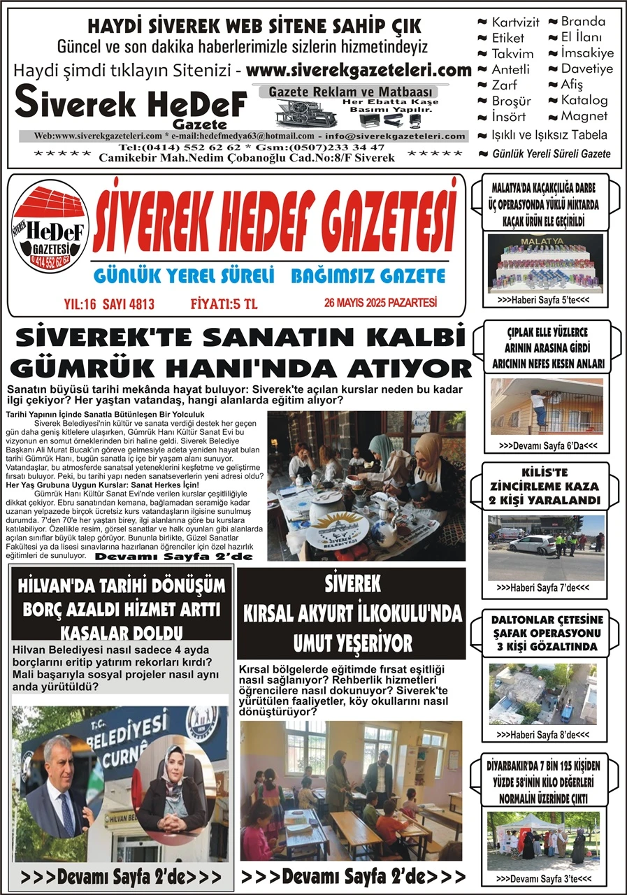 26.05.2025 Tarihli Gazetemiz