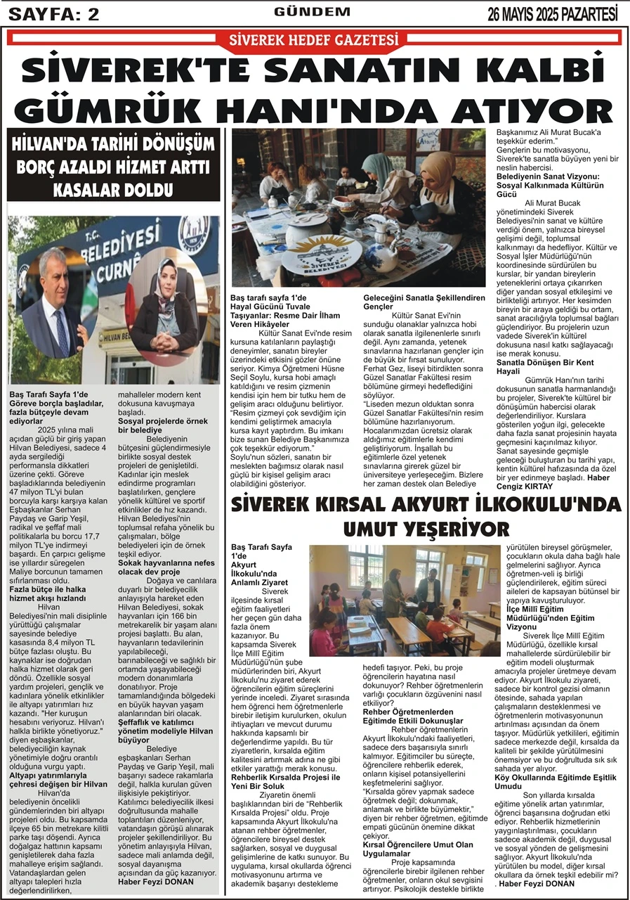 26.05.2025 Tarihli Gazetemiz