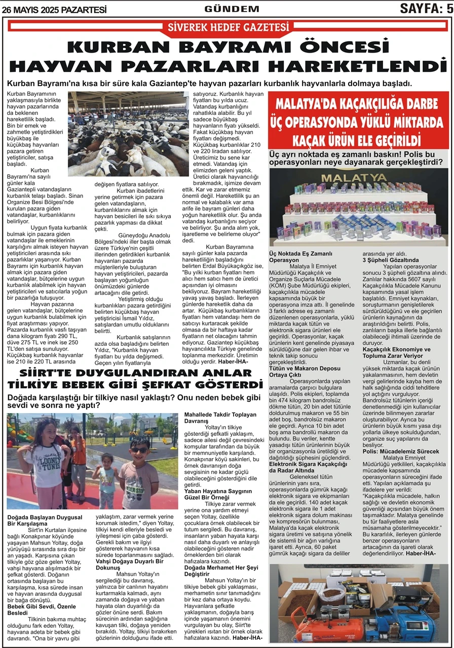 26.05.2025 Tarihli Gazetemiz