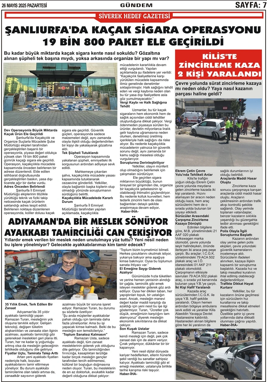 26.05.2025 Tarihli Gazetemiz
