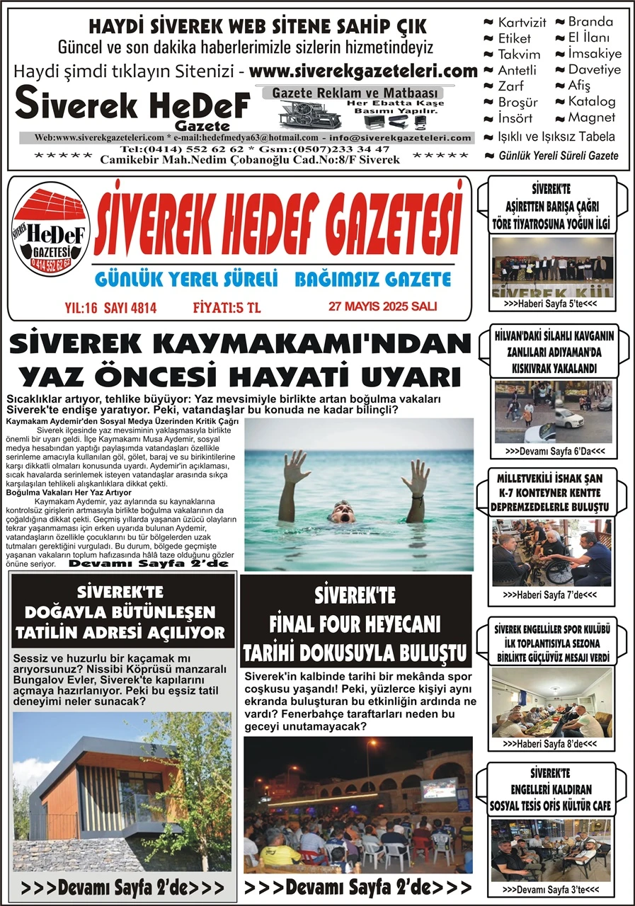 27.05.2025 Tarihli Gazetemiz
