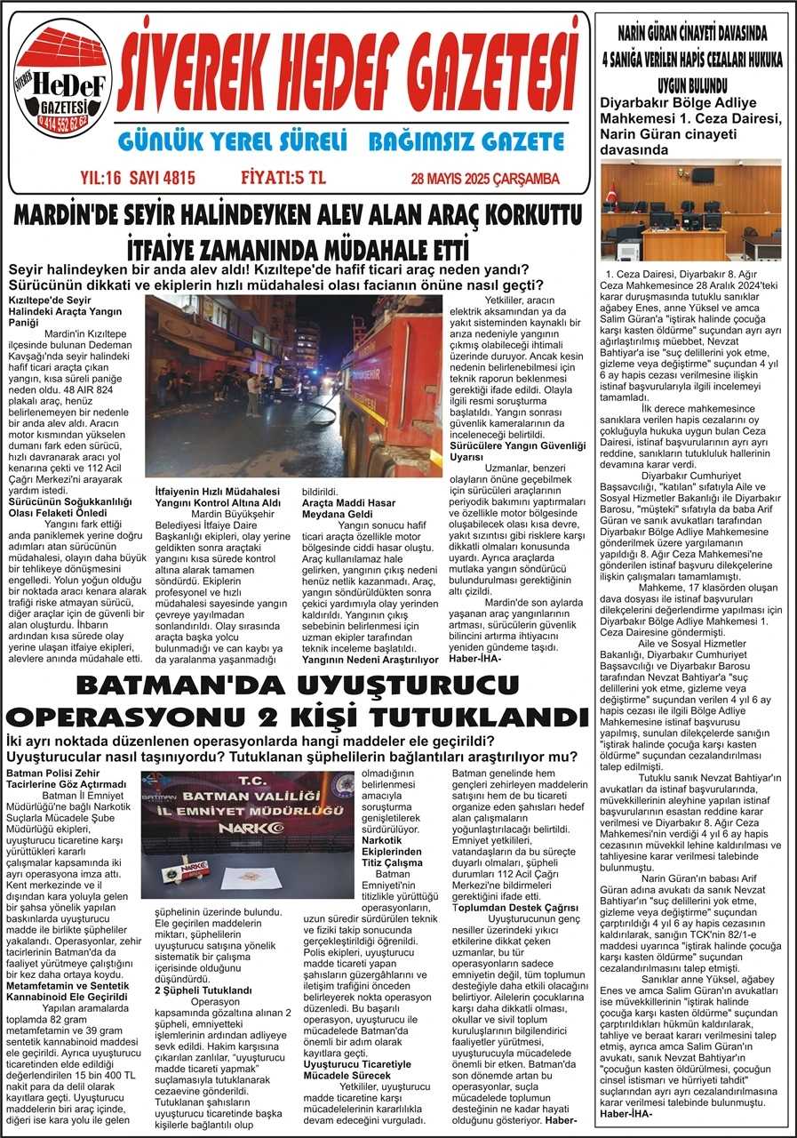 28.05.2025 Tarihli Gazetemiz 