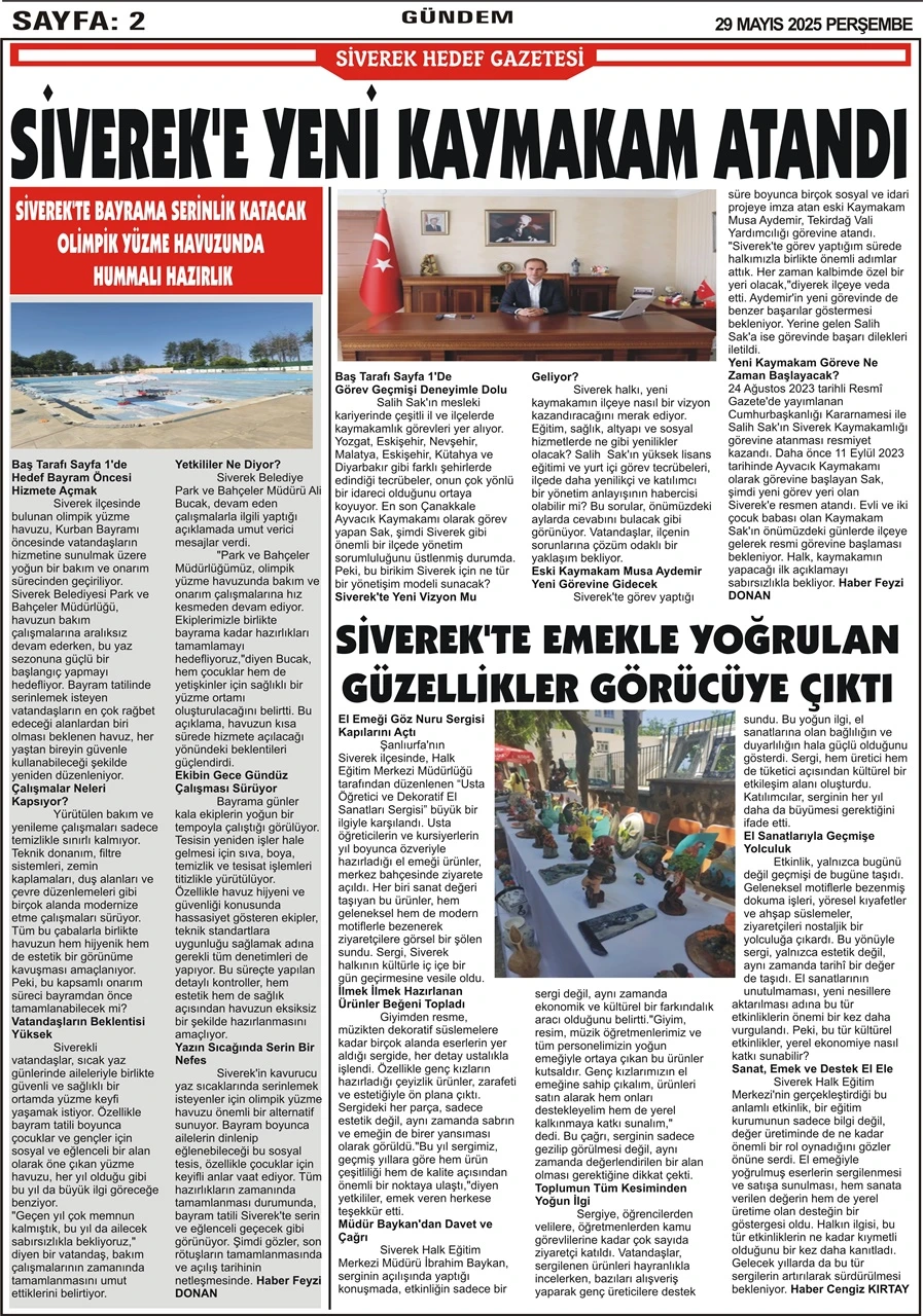 29.05.2025 Tarihli Gazetemiz