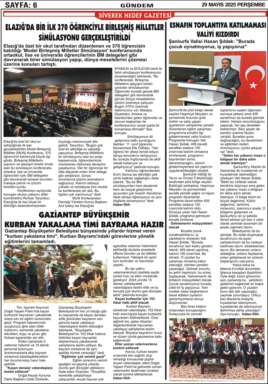 29.05.2025 Tarihli Gazetemiz