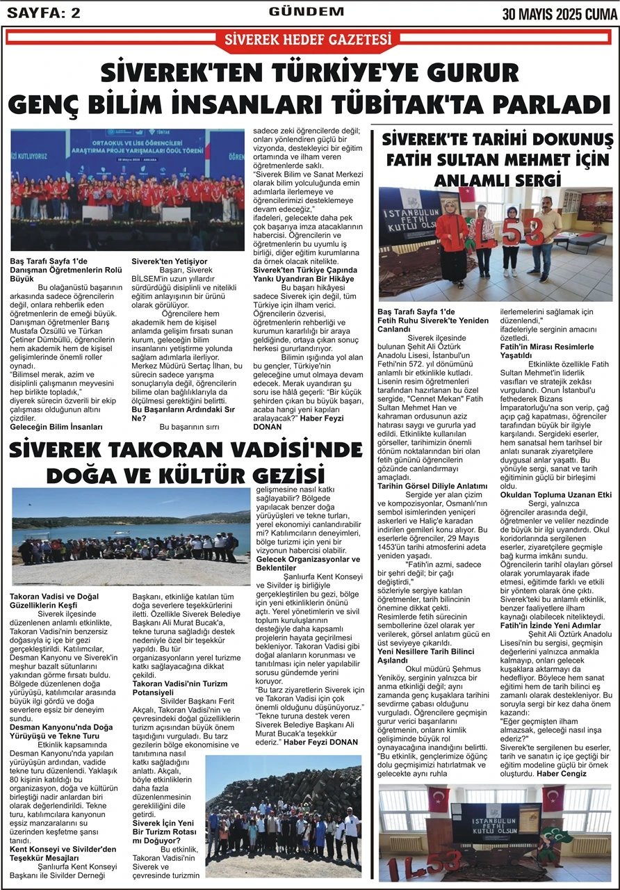 30.05.2025 Tarihli Gazetemiz